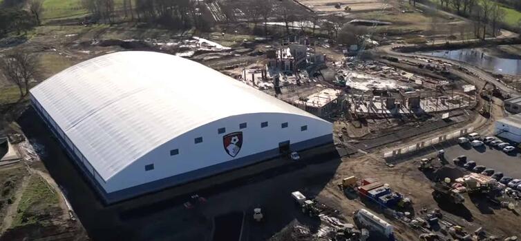 Bournemouth's new indoor dome houses a full-size pitch