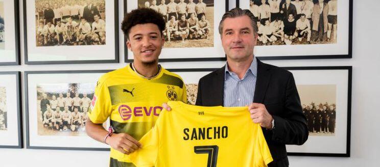 Dortmund handed Sancho the number 7 shirt vacated by Ousmane Dembele